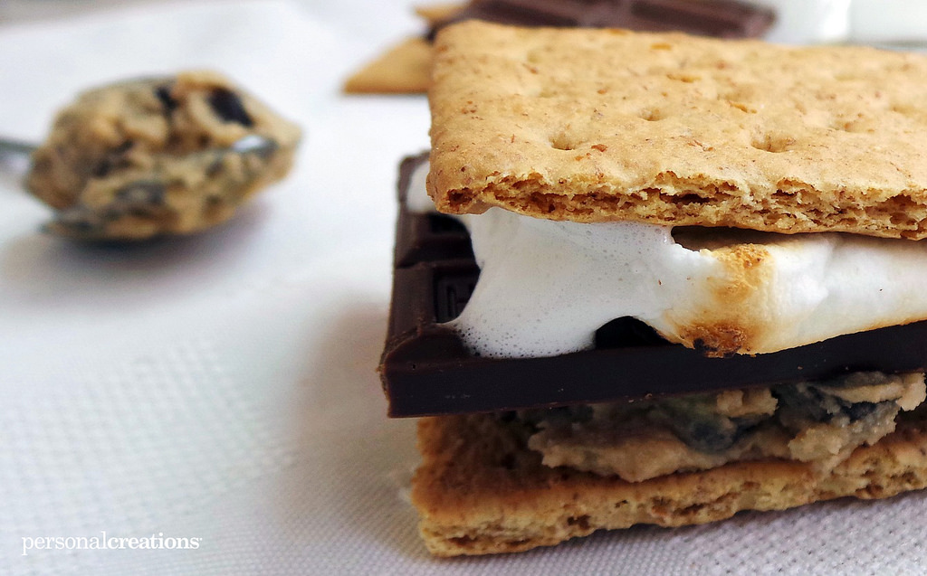 Close up on a smores.